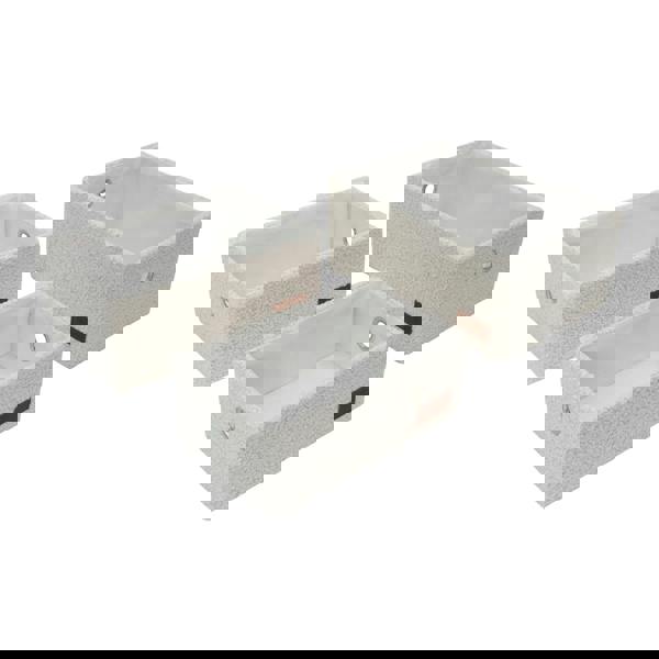 JVL Shiro Boucle Rectangular Fabric Storage Baskets for Home Organisation, Set of 3, White