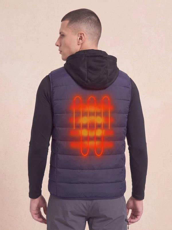 Anniou Men's Navy Heated Gilet