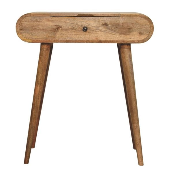 Artisan Furniture Solid Wood Mini Oak-ish Round Dressing Table