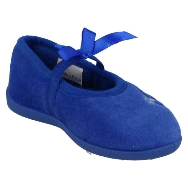 Spot On Infant Girls Spot On Slippers with Butterfly Stitching