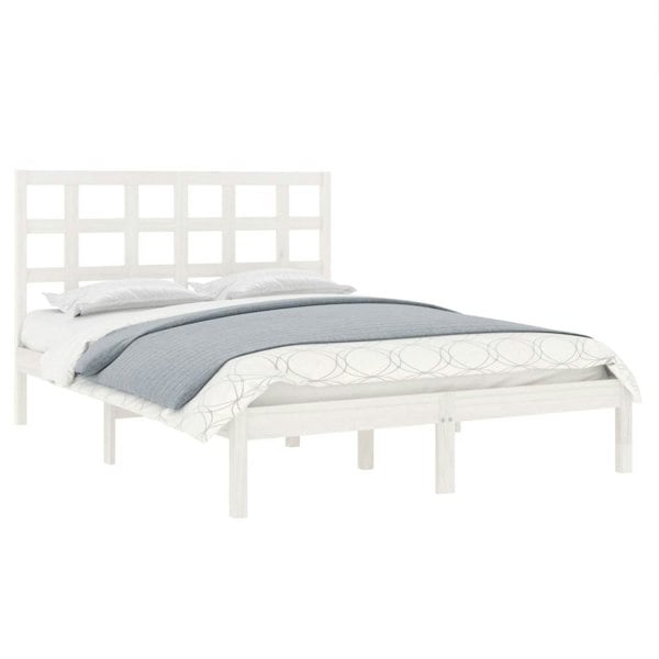 Berkfield Bed Frame White Solid Wood 200x200 cm