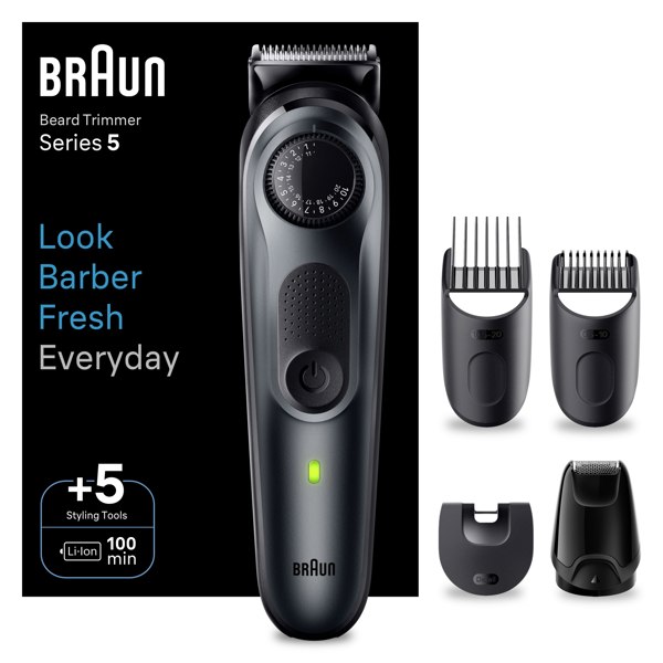 Braun Beard Trimmer Series 5 BT5420, Trimmer For Men With Styling Tools And 100-min Runtime