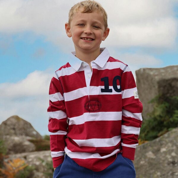 Lazy Jacks LJ78C - Long Sleeve Rugby Top - Crimson