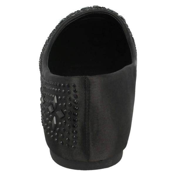 Spot On Ladies Spot On Flat Diamante Ballerinas