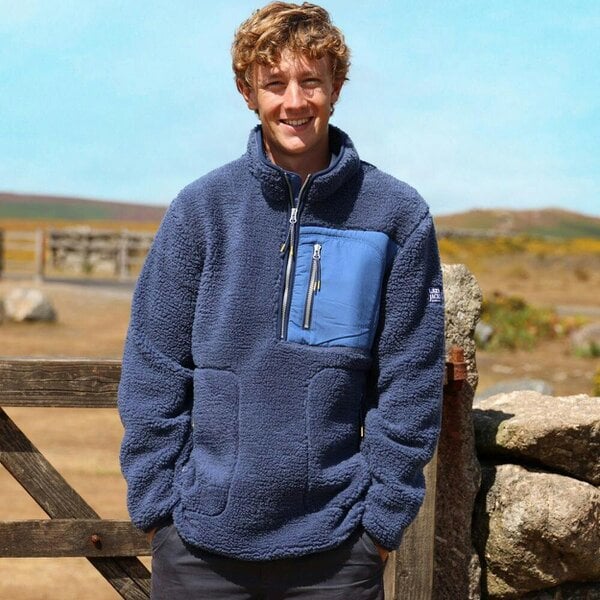 Lazy Jacks LJ850 - Men's Half Zip Sherpa Fleece - Marine