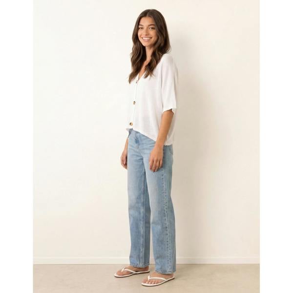 Blue Vanilla Thin Knit Button Front Boxy Cardigan