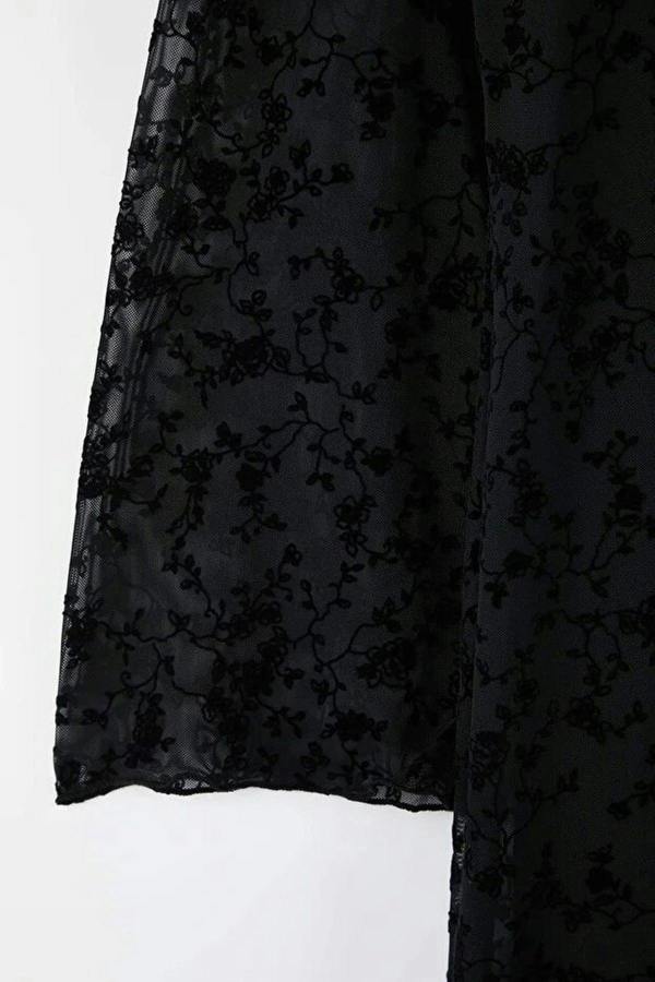 WOVCOR Tulle Mini Knitted Plus Size Dress