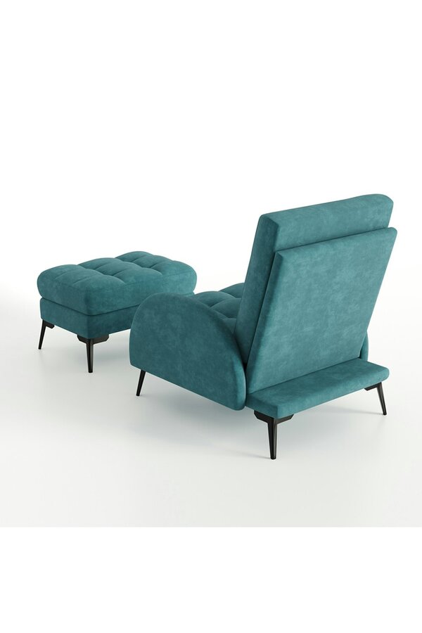 Living and Home Modern Leisure Armchair with Footstool
