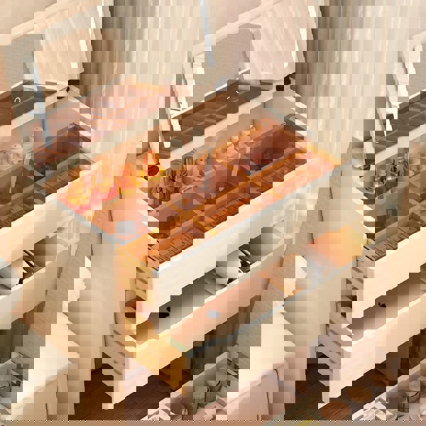 Prudence Dressing Table With Storage Stool, Cream-Rit Concept-Rit Concept