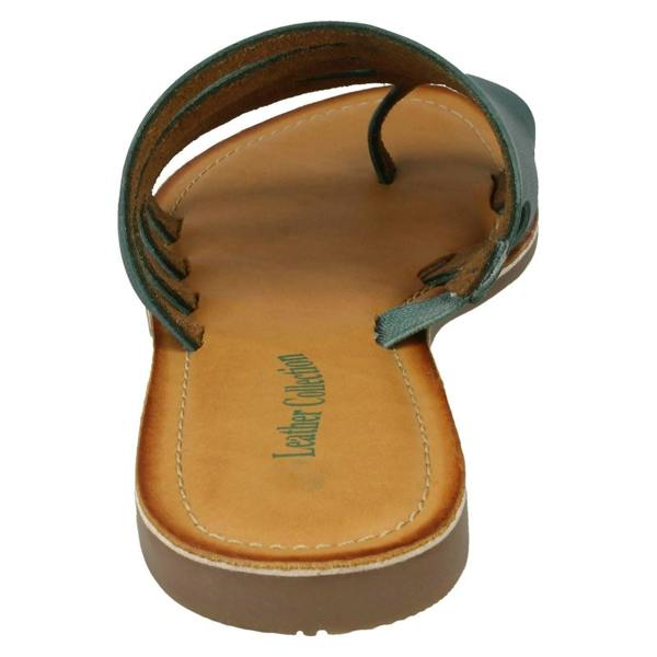 Leather Collection Ladies Leather Collection Flat Strappy Sandals F00125