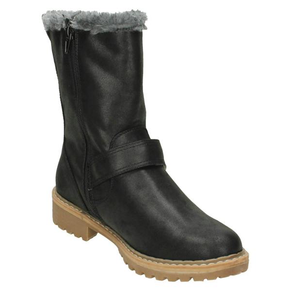 Down to Earth Ladies Down To Earth Fur Trim Calf Boots