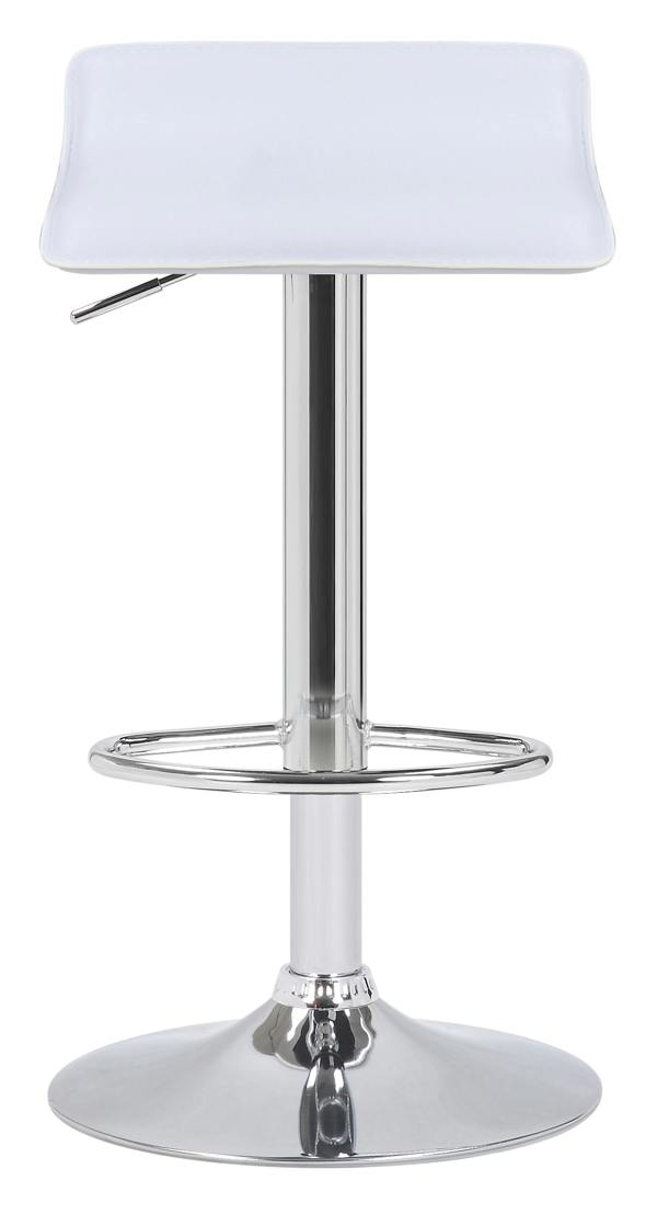 Lamboro Baceno Single Kitchen Bar Stool, Chrome Footrest, Height Adjustable Swivel Gas Lift, Breakfast Bar & Home Barstool, White