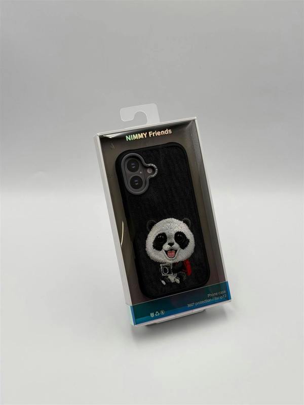 Nimmy Friends Nimmy Big Eye Cute Pet Travel Panda Case with MagSafe for iPhone 17 6.3" Black Grey - N-XDY-IP17-06-A