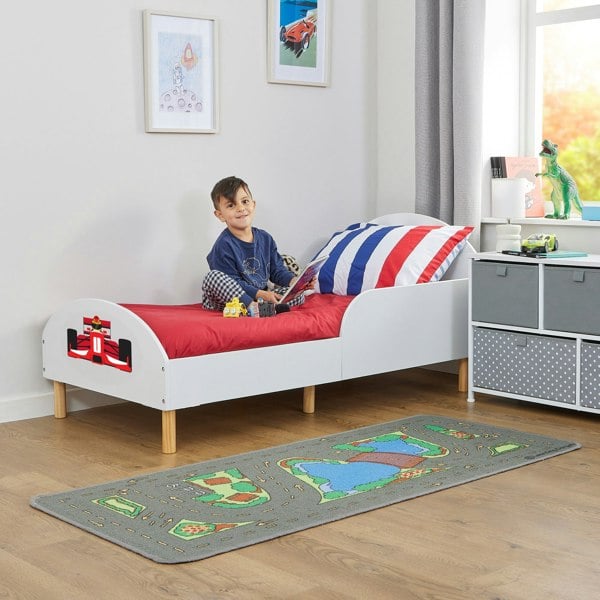 Liberty House Toys Kids White Toddler Bed – Formula 1