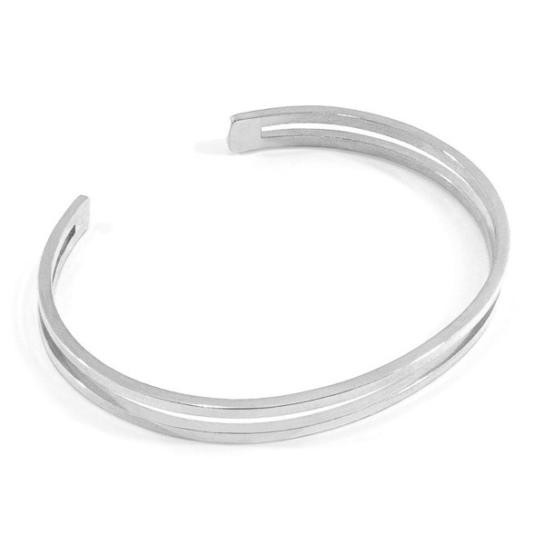 Anchor & Crew Brady Outline Midi Geometric Silver Bangle