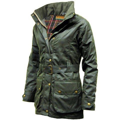 Womens waxed jacket Game - Olive