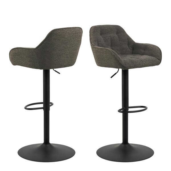 Wyld Haus Buttonfern Set of 2 Vintage Brown Diamond Upholstered Swivel Bar Stool