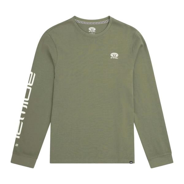 Animal Mens Tommy Back Print Organic Long-Sleeved T-Shirt - Khaki Green - 