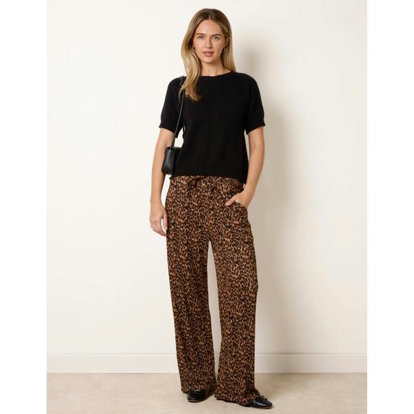 Blue Vanilla Leopard Print Wide Leg Trousers