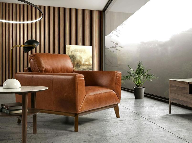 Angel Cerdá Porcelain Marble and Walnut Round Corner Table 2047