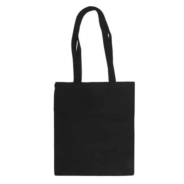 Solid black tote bag with two top handles