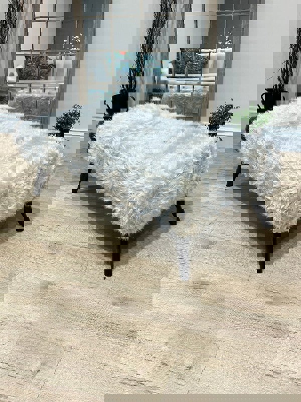 Tobi fluffy fabric Footstool 