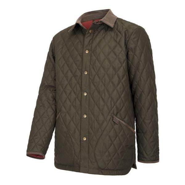 Hoggs of Fife Lochore gents quilted jacket smart country quilted jacket with cord collar