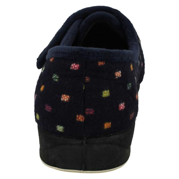 Padders Ladies Padders Wide Fitting Hook & Loop Slippers Lotty