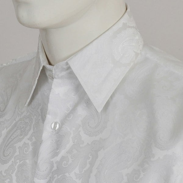 Kensington Paisley Jacquard Shirt – White