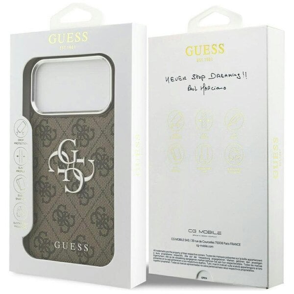 Guess Big 4G Classic Logo Case for iPhone 17 Pro Max 6.9" Brown - GUHCP17XP4G4SMCW