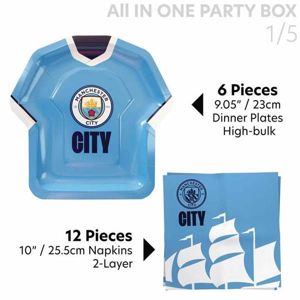Manchester City FC All in One Party Box Set, Kitchen Accessories, Sports, Gift