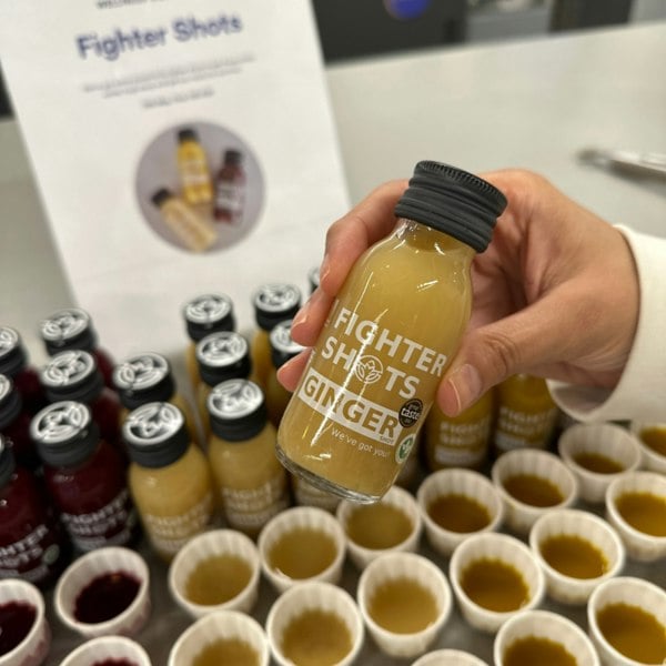 Fighter Shots Ginger -  27g organic cold pressed ginger in every bottle, 12 x 60ml