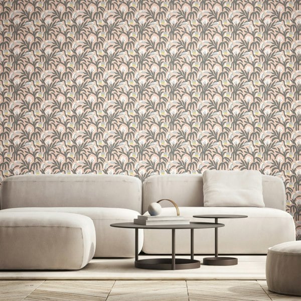 Hoopla Walls Chunky Flower - Powder Puff 10m Wallpaper