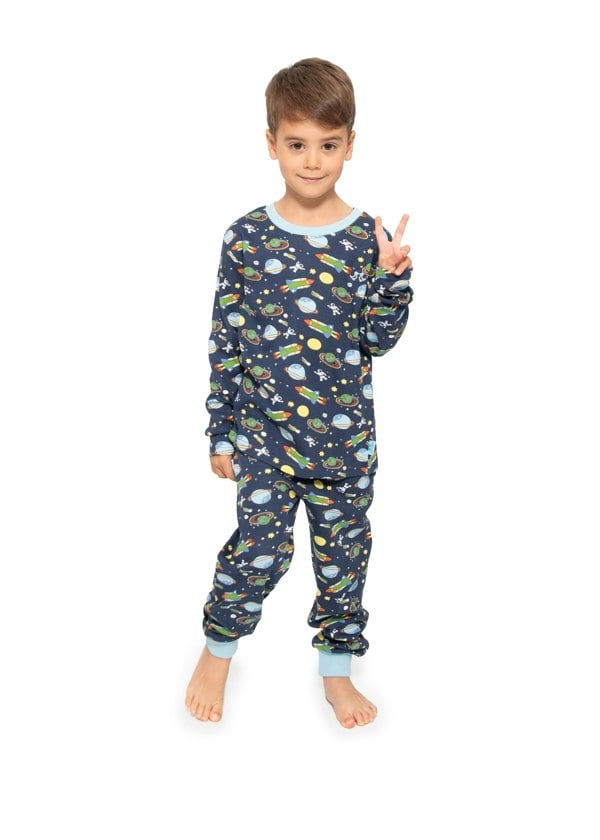 Luca and Rosa Boys pull on pyjamas - space print