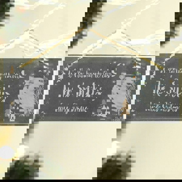 Personalised Memento Company Personalised The Snowman Magical Adventure Hanging Slate Plaque