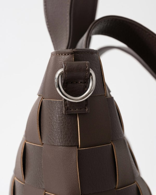 Ilse Jacobsen Chip Braided Cross-Body Shopper - Chocolate Brown 229 - CHO - Designer Womens Tote Bags