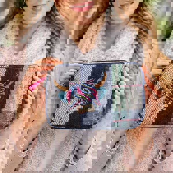 Earth Squared Tweed Appliqué Coin Purse – Sheep, Highland Cow, Dachshund, Puffin, Cat & Floral