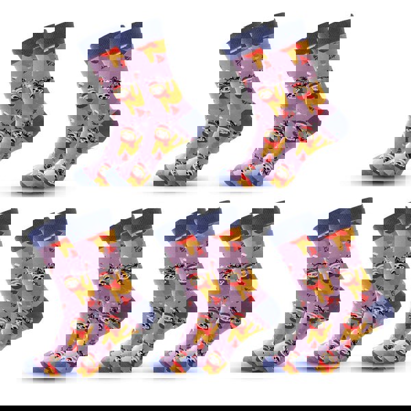 Anyfootwear 5 Pairs Violet Size 5-13 Socks Crystal Silk Tide Winter Holiday Design Plus Snowflake Stocking Comfortable To Wear