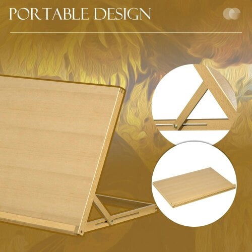 Bobobiy Desktop Table A2 Easel Craft Workstation, Adjustable Beechwood Table Top Easel, Portable Folding Artist Drawing & Sketching Board for Adults