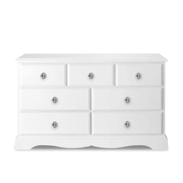 Statement Furniture Romance Large 3 Over 4 Chest of Drawers with Crystal Handles