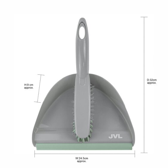 JVL Dust Pan And Brush Set - Grey