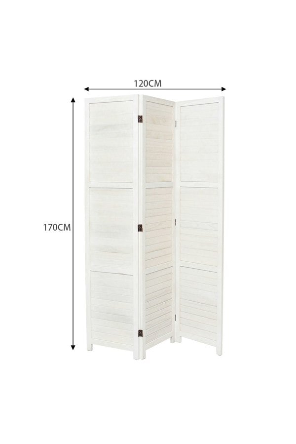 Living and Home Folding Solid Wood Room Divider Privacy Screen