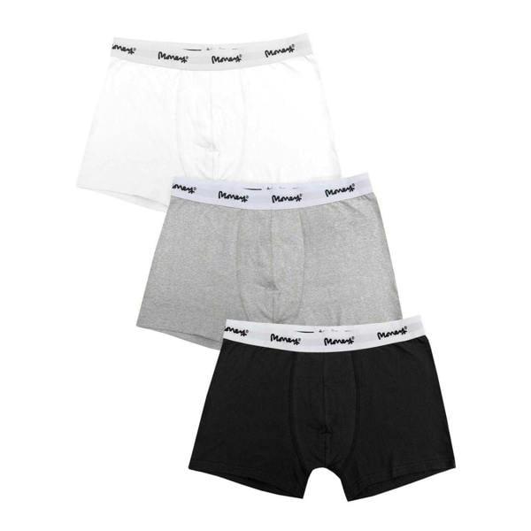 Money Mens Cotton Blend Underwear (Pack of 3) - Grey Marl/Black/White Marl - 