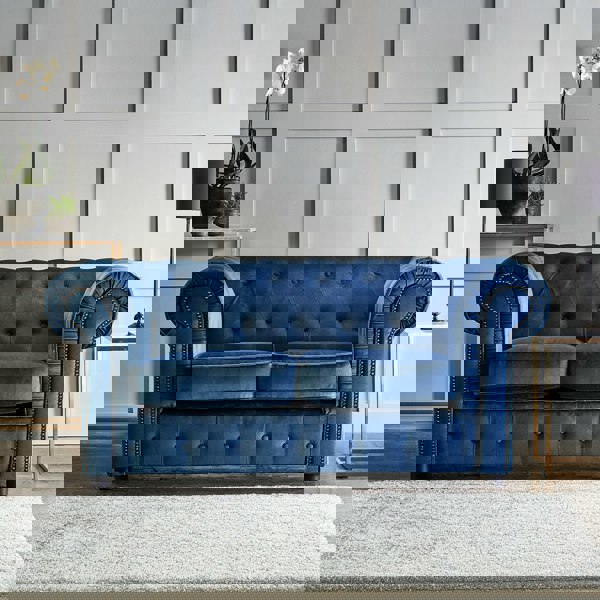 Furnishings For Less Ashbourne Chesterfield Plush Velvet 2 Seater