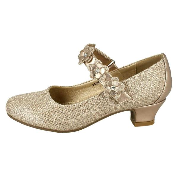 Spot On Girls Spot On Glittery Mid Heel Party Shoes