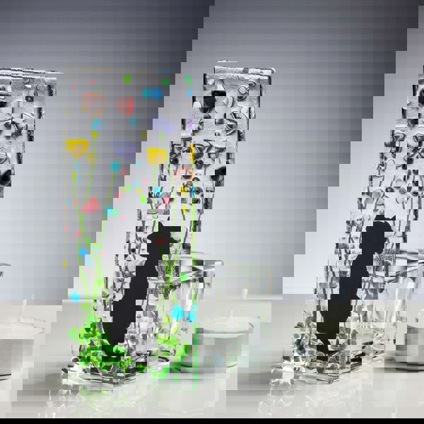 Handmade Fused Glass - Tea Light Holder - Dog - Summer Meadow