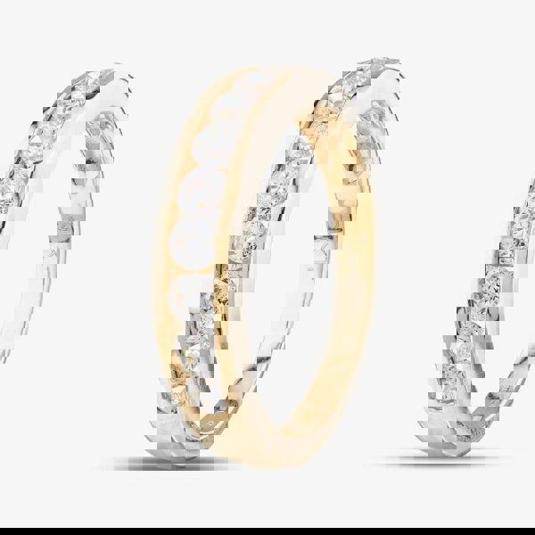 T. H. Baker 9ct Yellow Gold Cubic Zirconia Half Eternity Ring DIV125Y