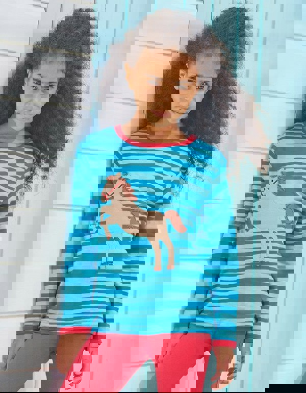 Organic Jumping Horse Applique T-Shirt - Toby Tiger UK Retail