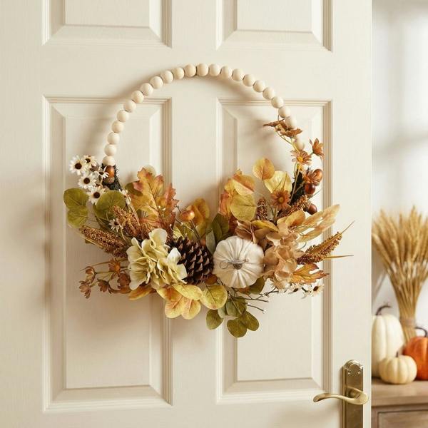 Garden Greatness Beaded Autumnal Foliage Display Wreath
