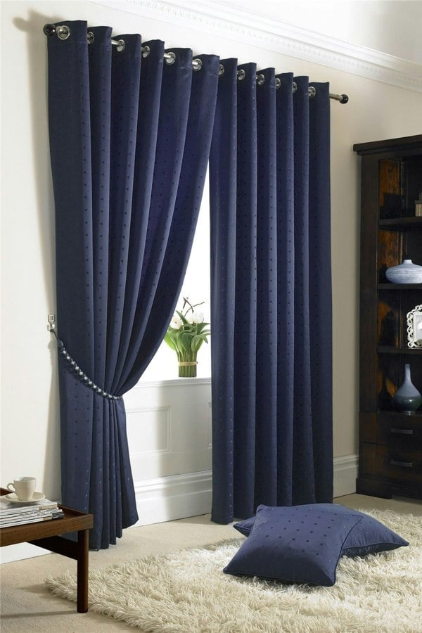 Alan Symonds Madison Eyelet Fully Lined Curtain Pair With Tie Backs